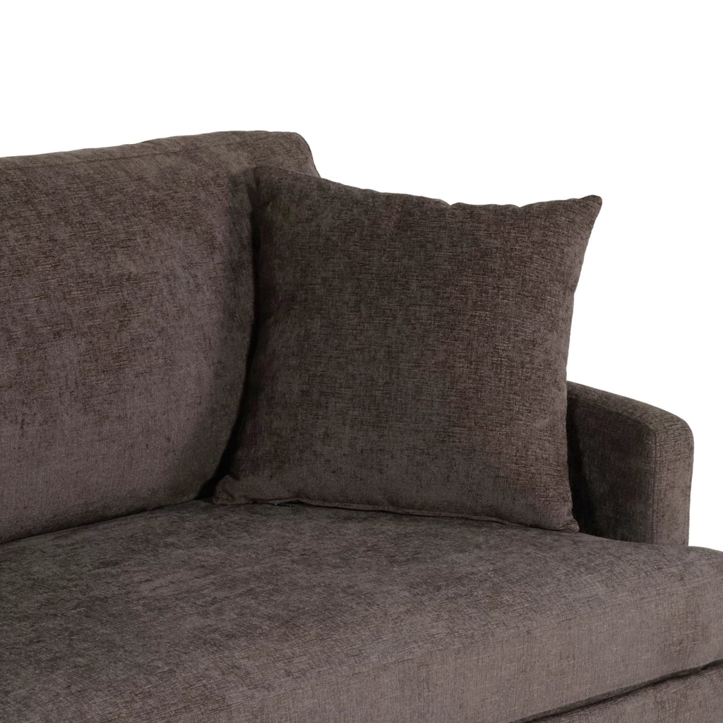 Brown 3 Seater Fabric Sofa with Accent Pillows U96951