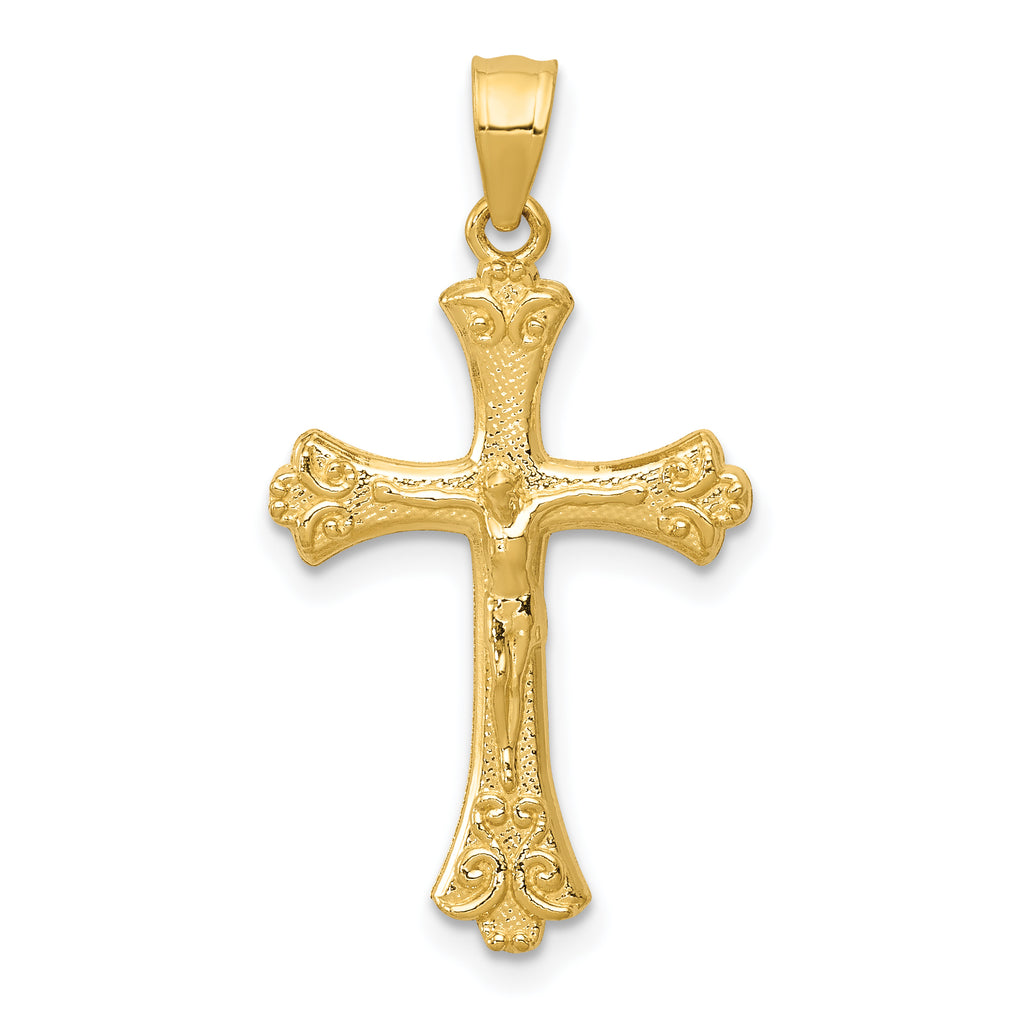 14K Yellow Gold Crucifix Pendant Charm H515135