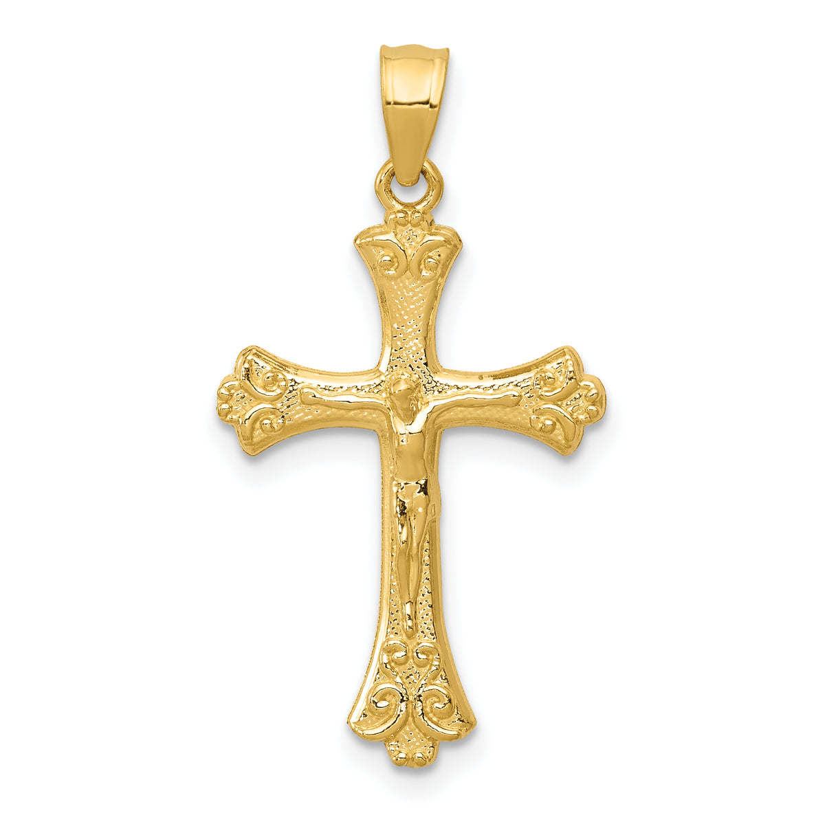 14K Yellow Gold Crucifix Pendant Charm H515135