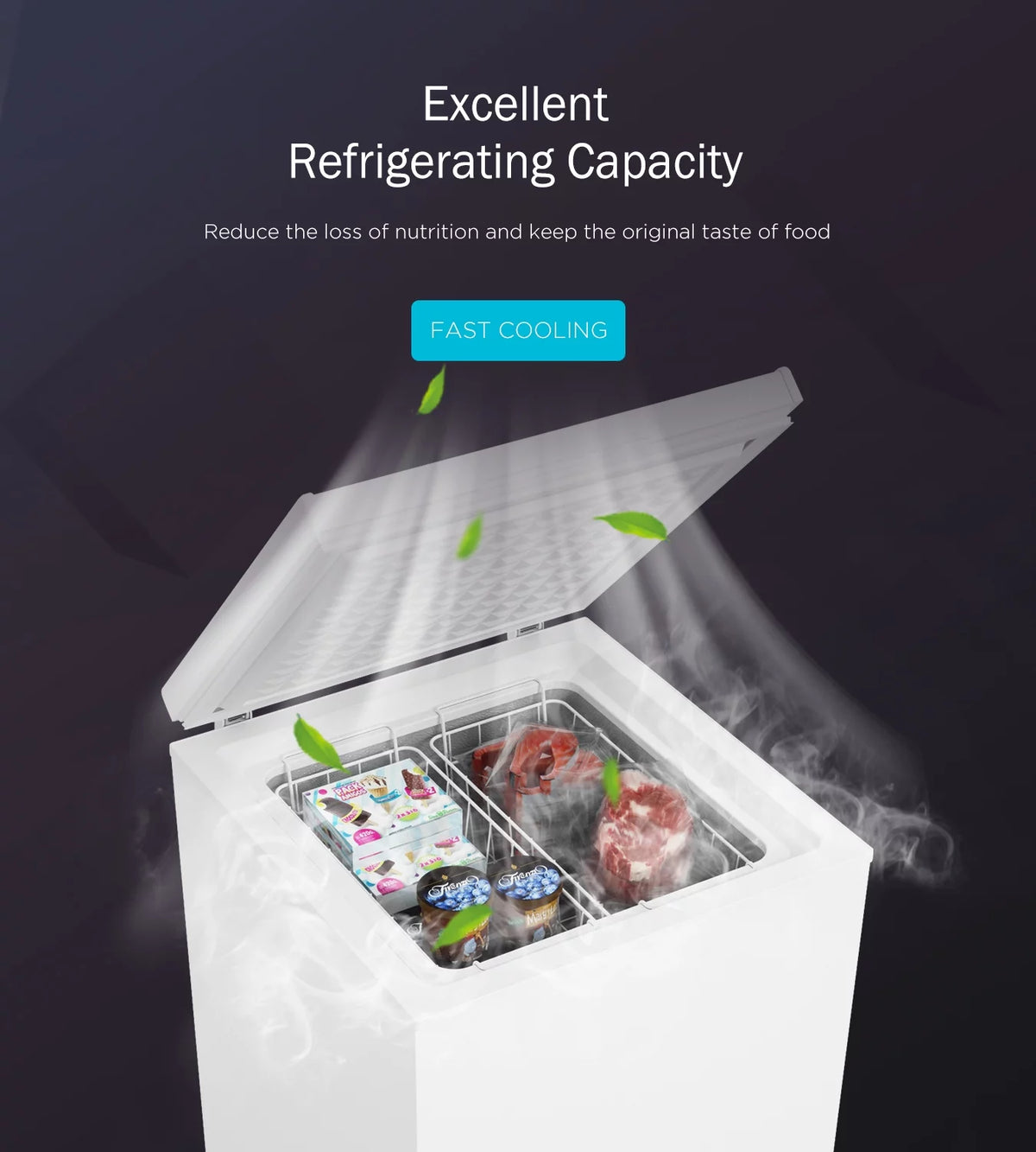 3.5 Cu Ft Compact Chest Freezer with 2 Removable Baskets F47445