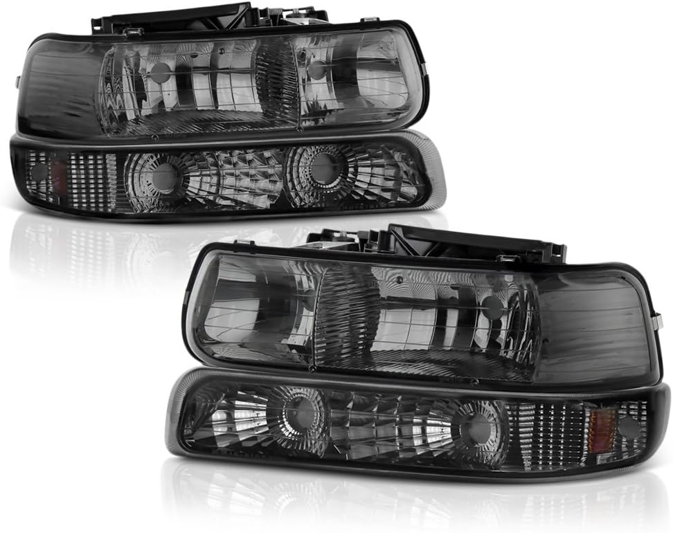 Metallic Chrome Housing Smoke Lens Headlights Q1231