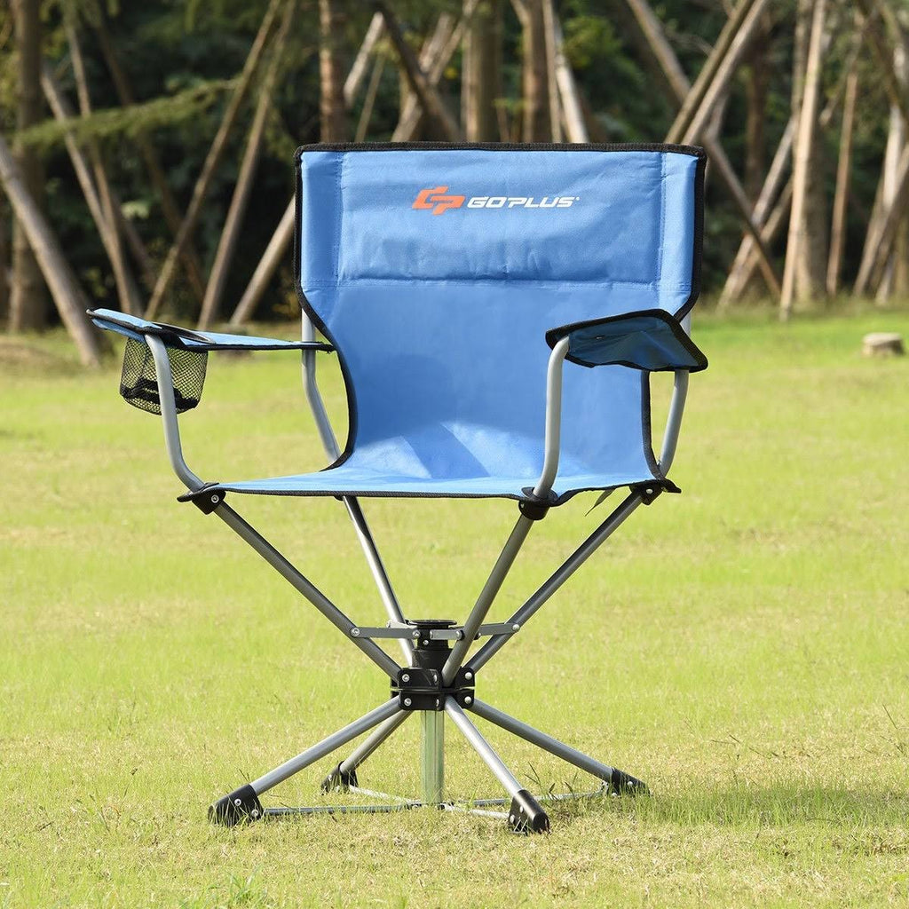 Collapsible Swivel Camping Chair - Blue W777