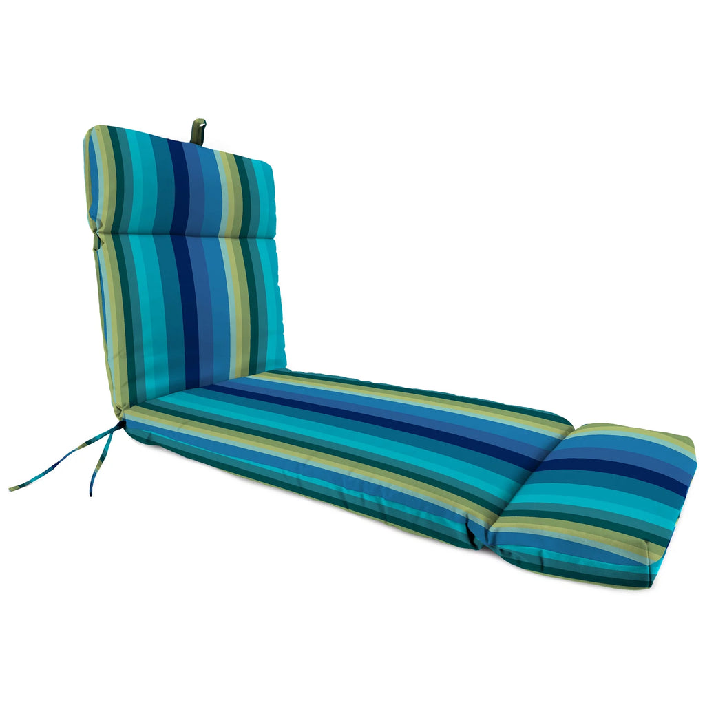 Turquoise Stripe Rectangular Outdoor Chaise Lounge Cushion J9091