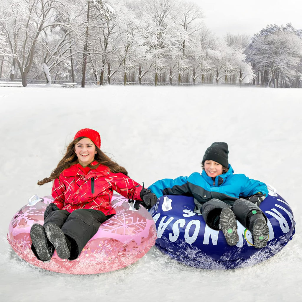 36" Heavy Duty Inflatable Snow Tube Sleds with Handle, 2-Pack T206841