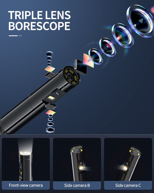 16.4ft Waterproof Flexible Borescope Inspection Camera with Light L96616