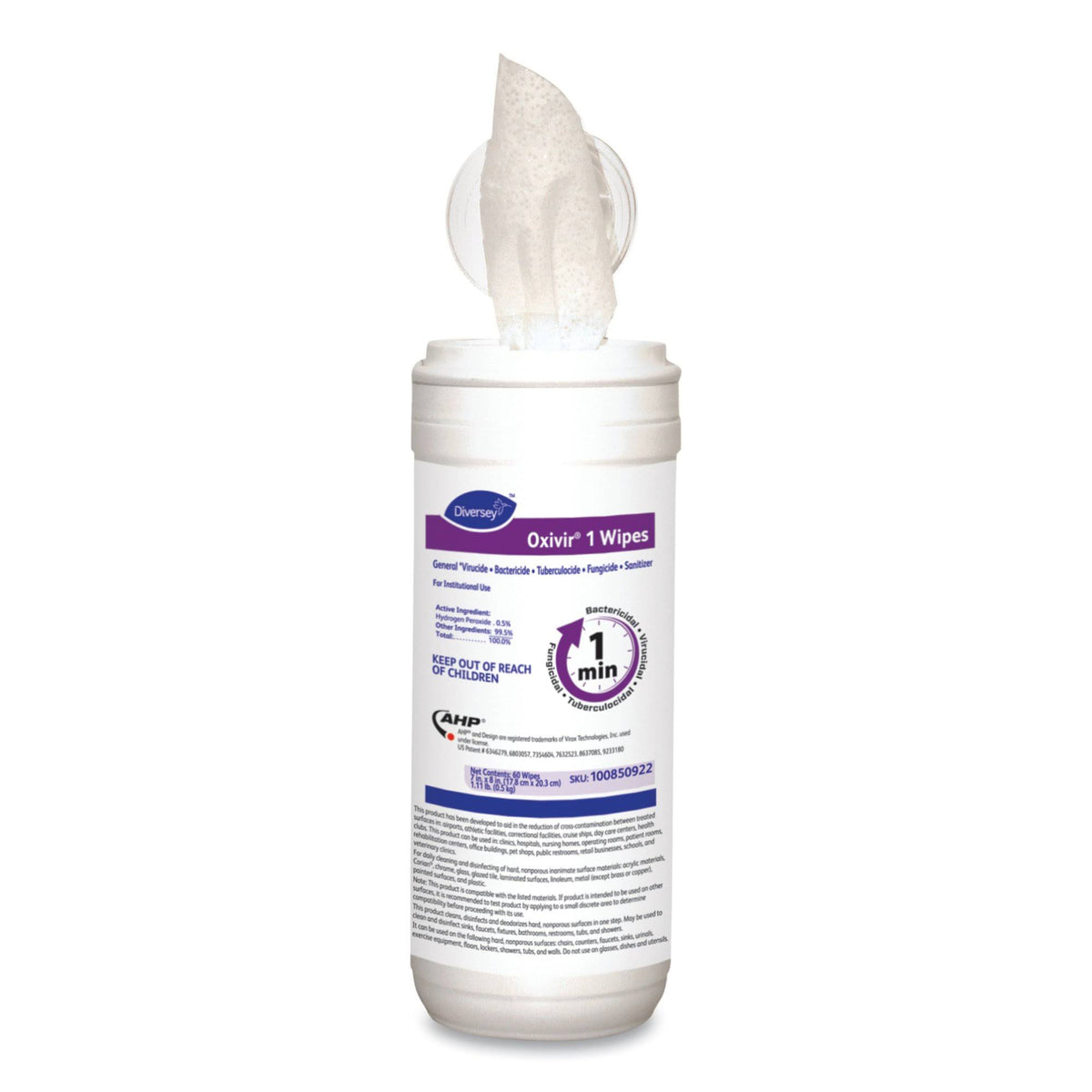 Oxivir 1 Wipes 7 inch x 8 inch 60 Canister 12 Carton M32892