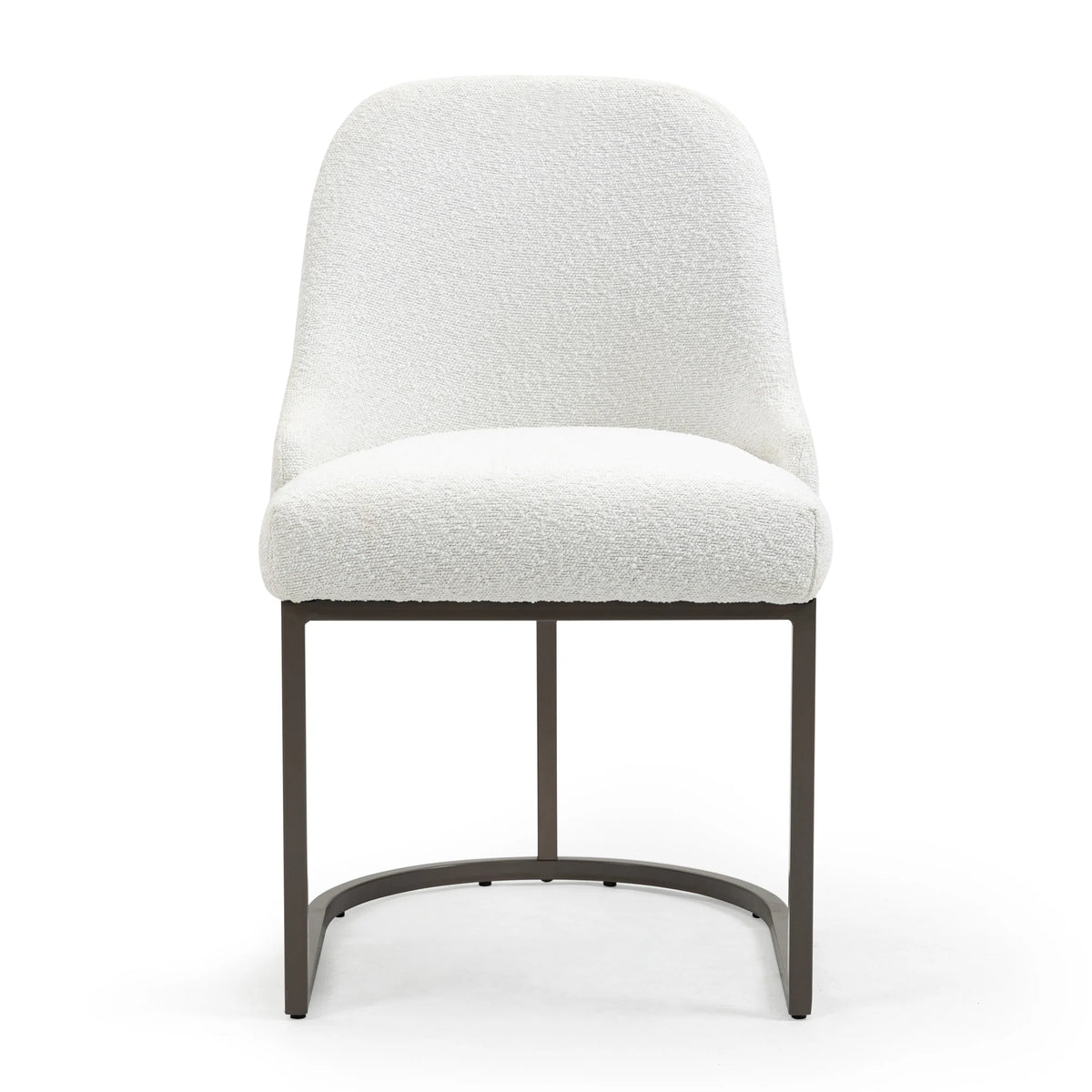 White Black Fabric Iron Dining Chair Set of 2 B2771