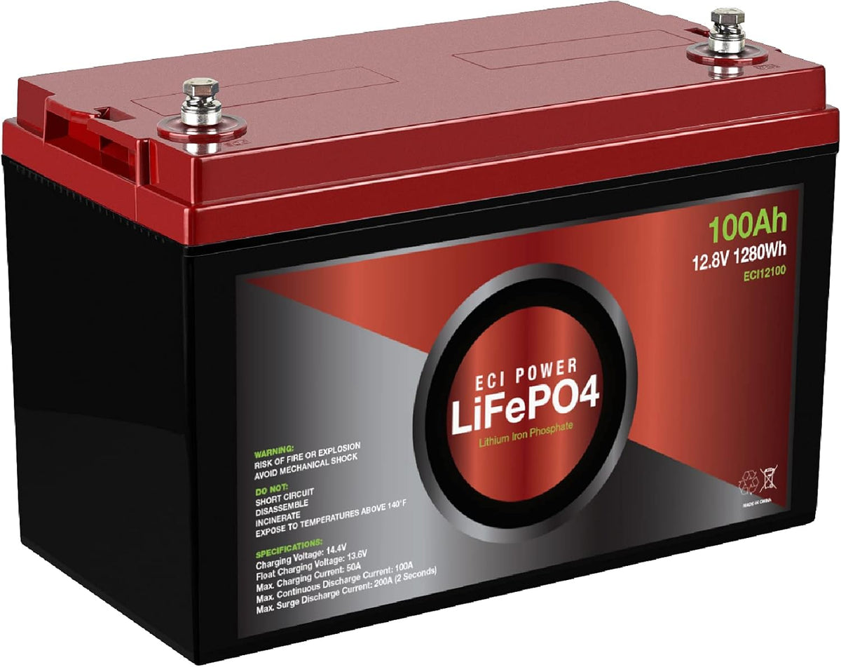 12V 100Ah Lithium LiFePO4 Deep Cycle Rechargeable Battery Y5991