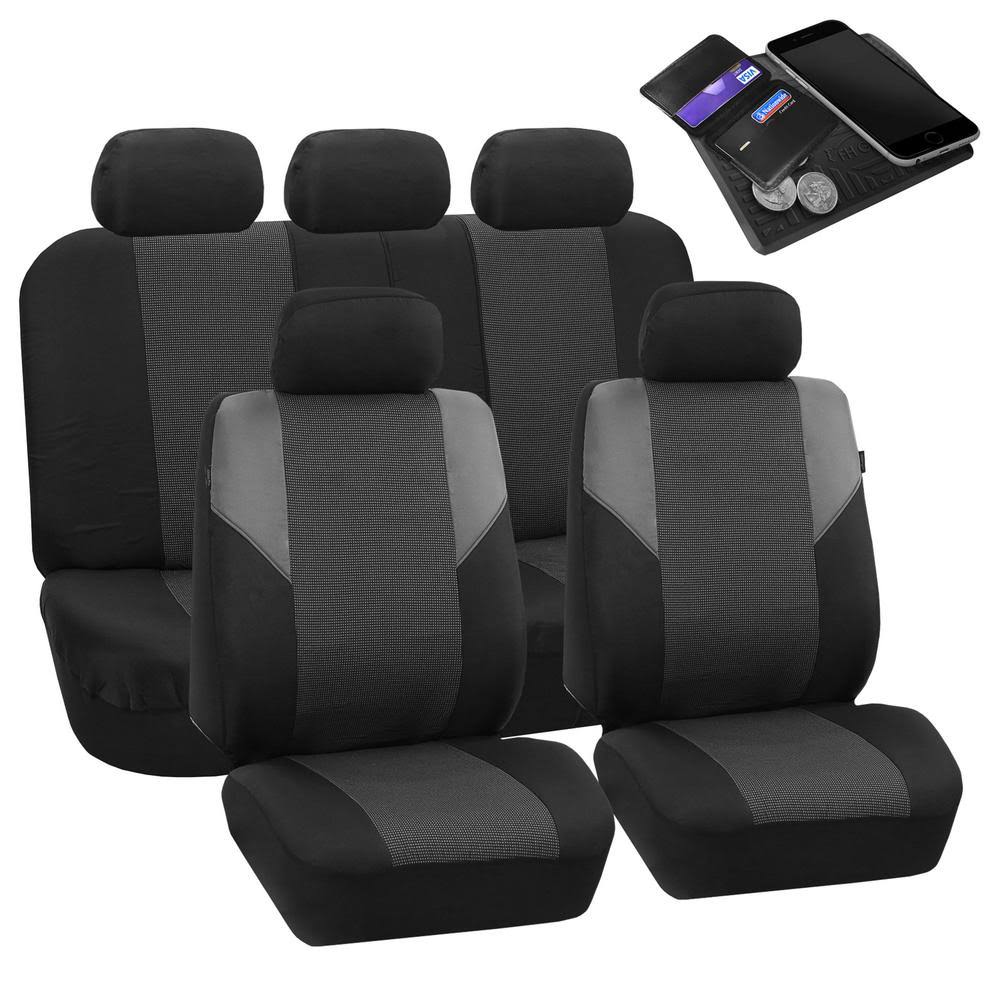 Black and Gray Car Seat Covers K4378