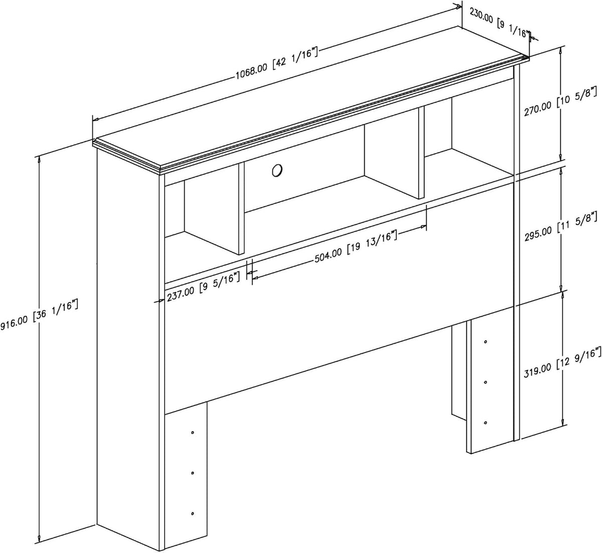 Country Pine Bookcase Headboard A926051