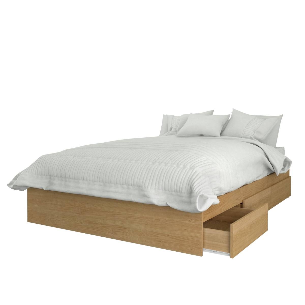 3 Piece Full Size Bedroom Set in Natural Maple and Greige Y547