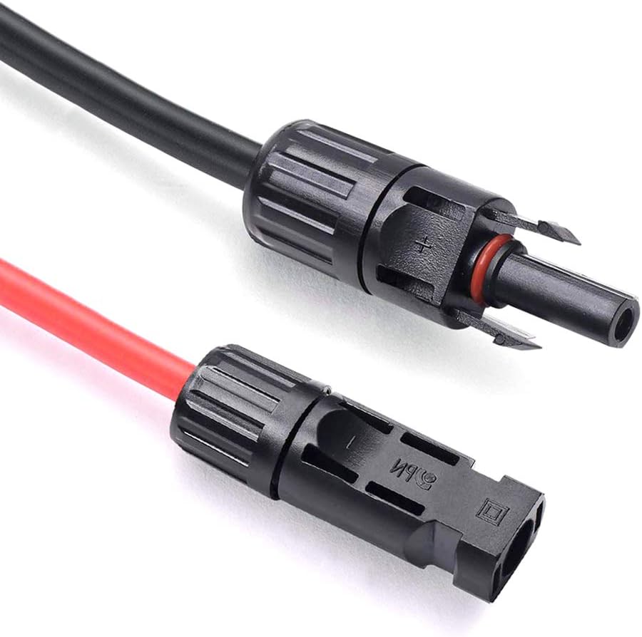 20 Feet 10AWG Solar Extension Cable Wire with Female and Male Connector, 10 Gauge (6mm²) Adaptor Kit Tool (20FT Red + 20FT Black) Z294999