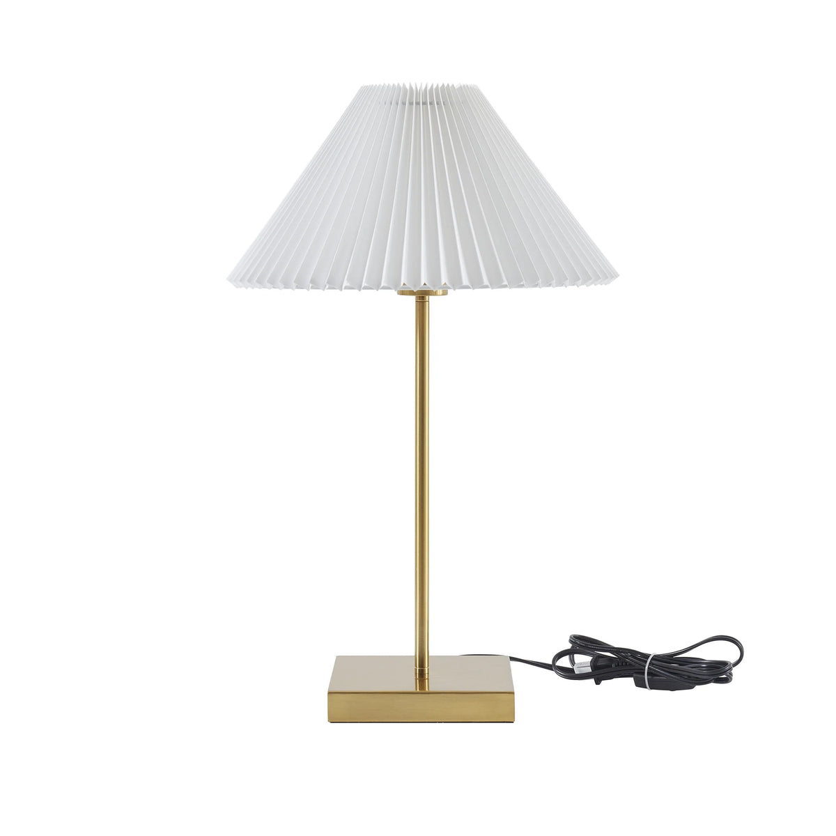 Brass Table Lamp with Pleated Shade F175604