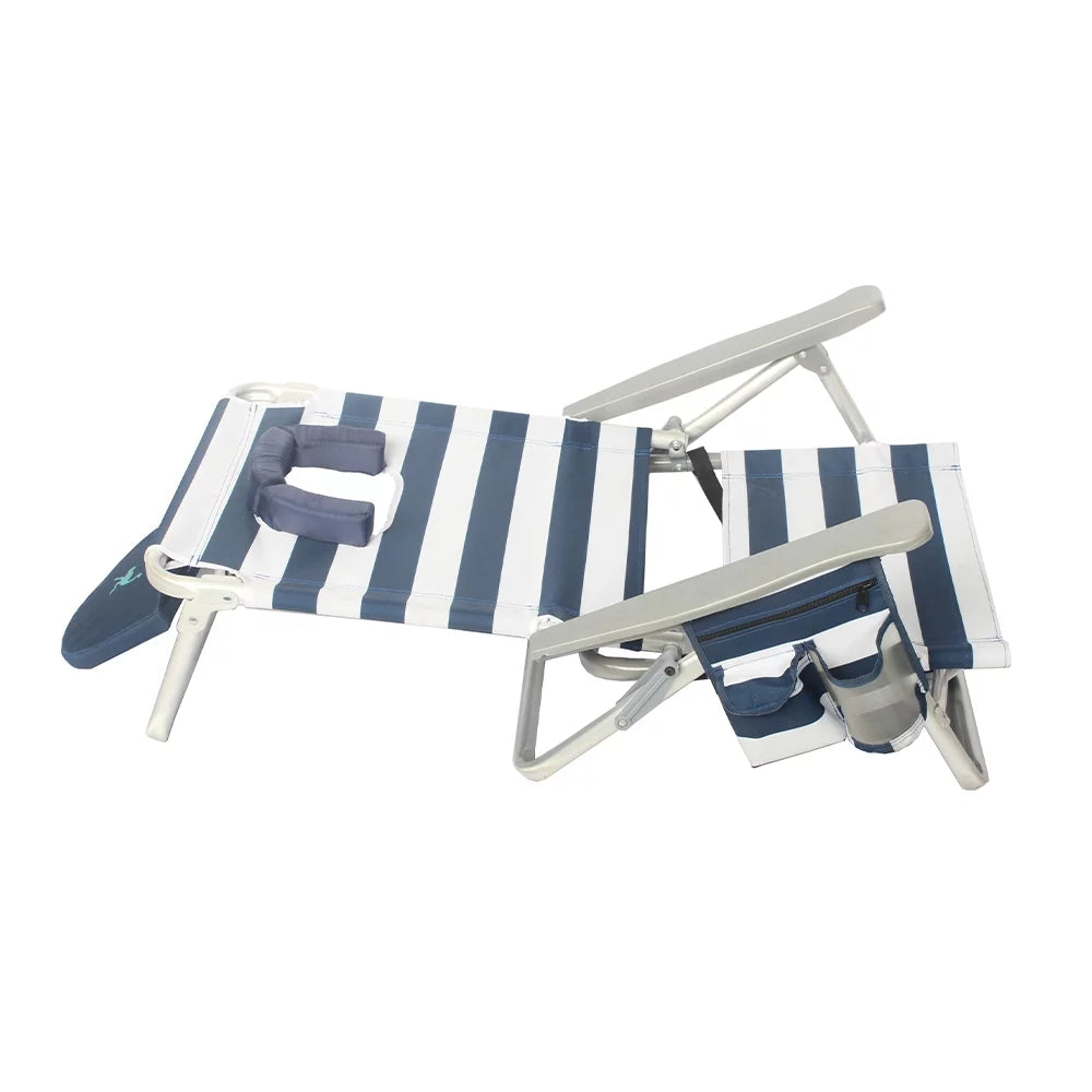 Stripe Outdoor Beach Lounge Recliner Q5763