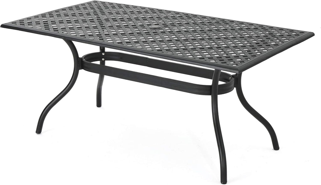 Black Sand Cast Aluminum Rectangle Table P488