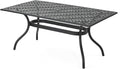 Black Sand Cast Aluminum Rectangle Table P488