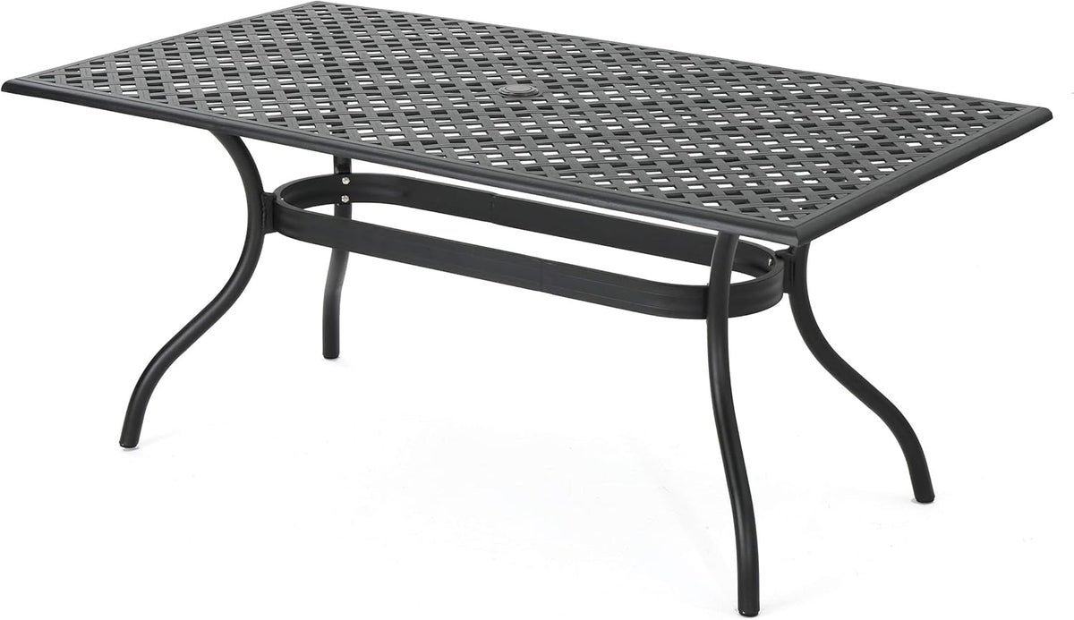 Black Sand Cast Aluminum Rectangle Table P488