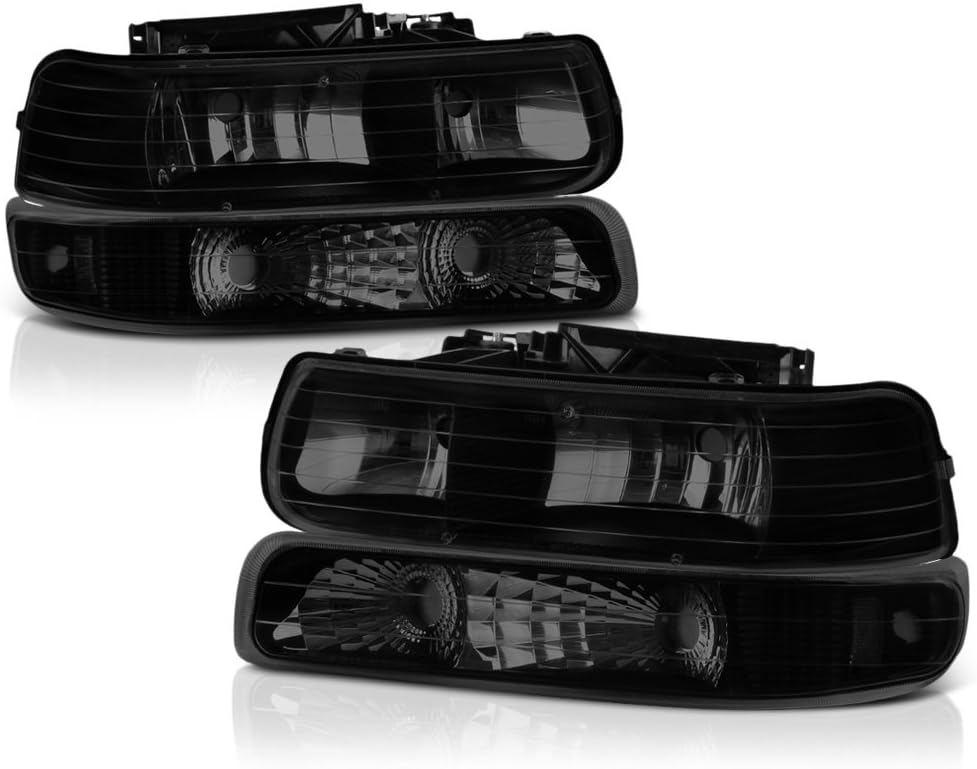 Metallic Chrome Housing Smoke Lens Headlights Q1231