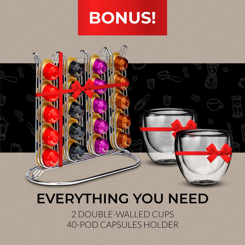 Espresso Machine Capsule Holder and Cups Bundle Z218