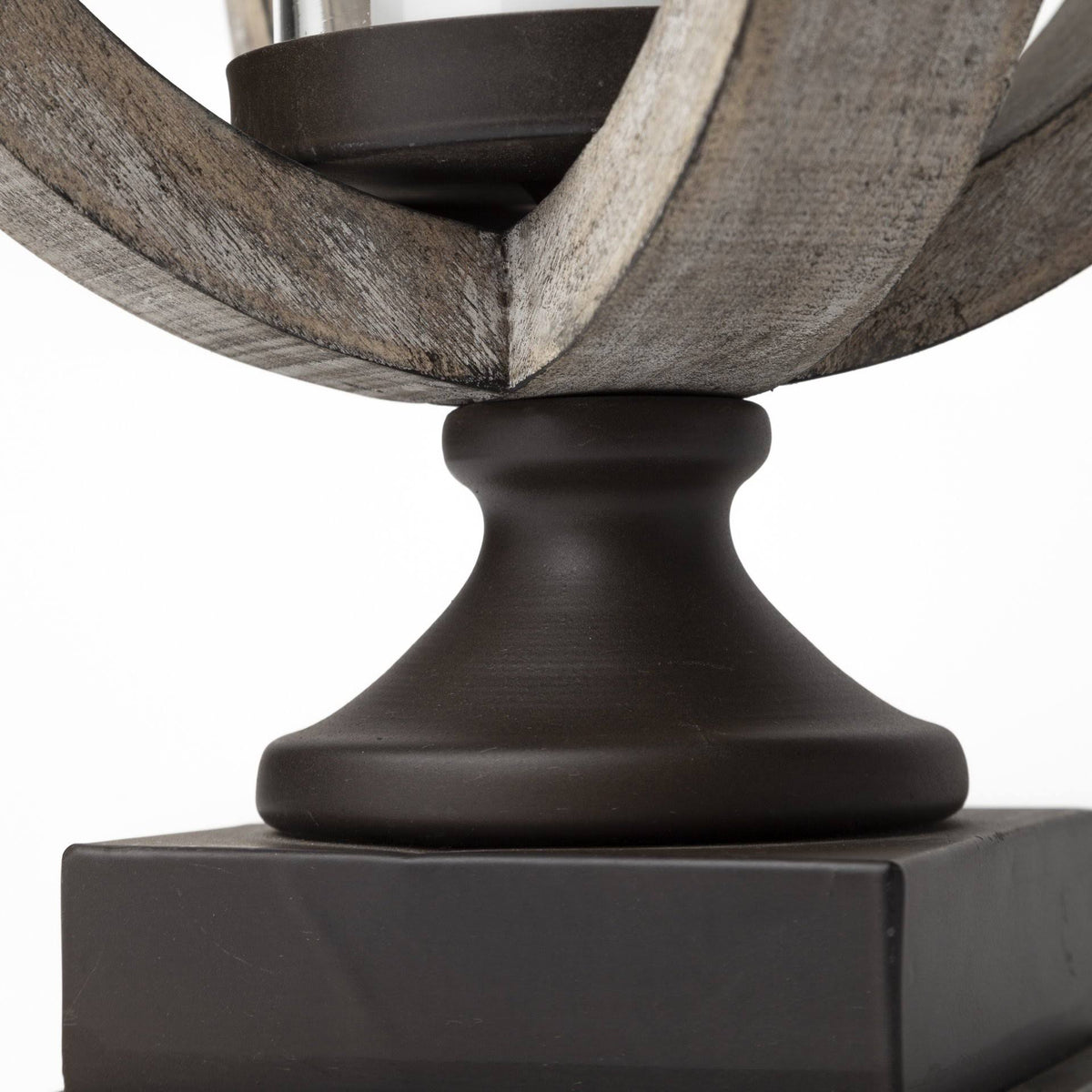 Beige Wood Candle Holder M97597