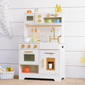 White Wooden Play Kitchen Set with Sink, Stove, Oven & Microwave H911868