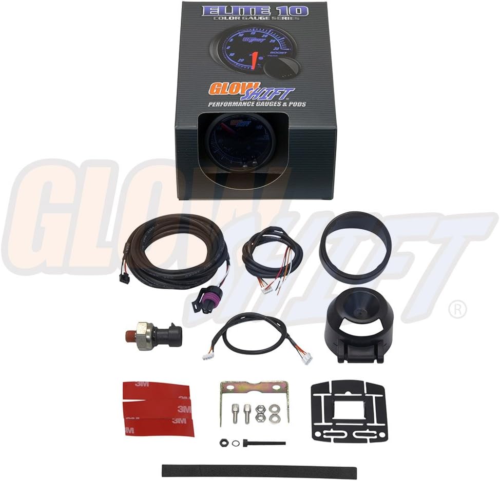 10 Color 100 PSI Oil Pressure Gauge Kit with Electronic Sensor, Black Dial, Tinted Lens, 2-1/16" 52mm M33162