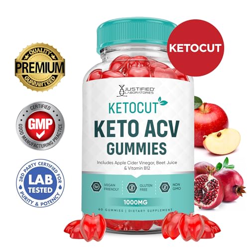 Keto ACV Gummies 1000MG Apple Cider Vinegar with Pomegranate Beet Juice Powder B12 Vegan Non GMO 60 Gummies Z1626