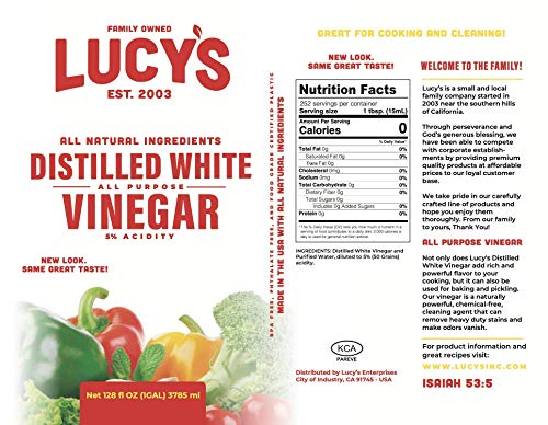 Natural Distilled White Vinegar, 1 Gallon (128 oz) - 5% Acidity U107299