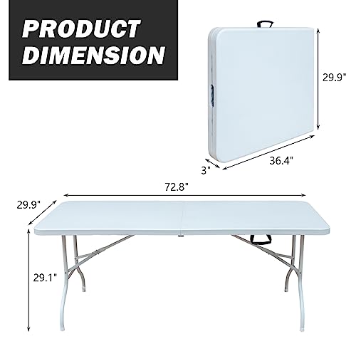 White Black Plastic Folding Table S607535