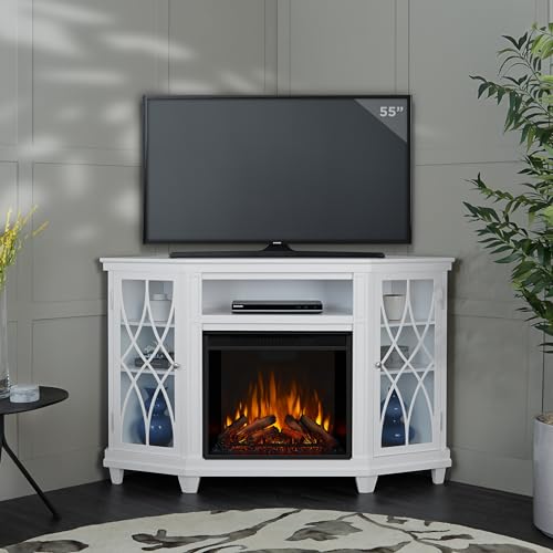 56" Corner Electric Fireplace TV Stand A49005