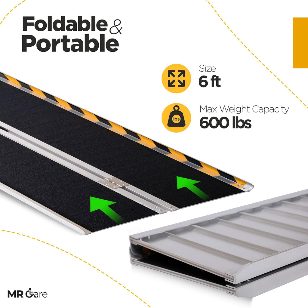 Portable Lightweight Foldable Wheelchair Ramp with Handle 6FT S65133