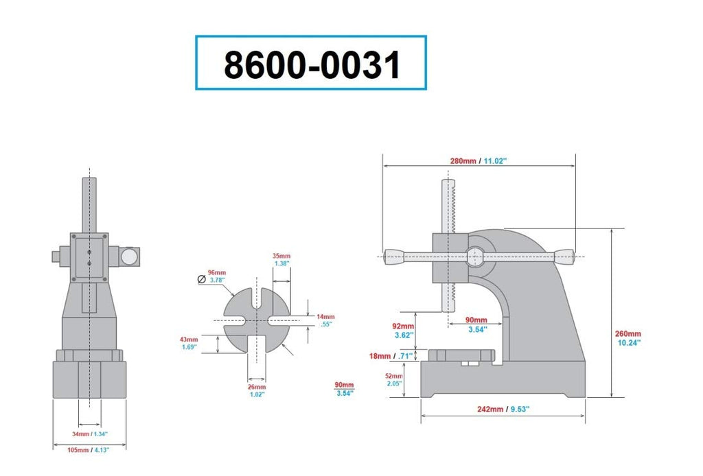 Heavy Duty Arbor Press, 1 Ton Capacity D169