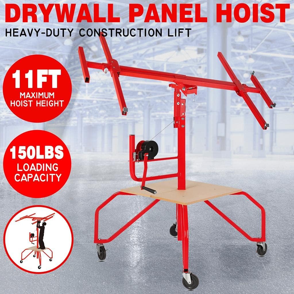 Drywall Lift Rolling Panel Hoist Jack Lifter 16FT P8023