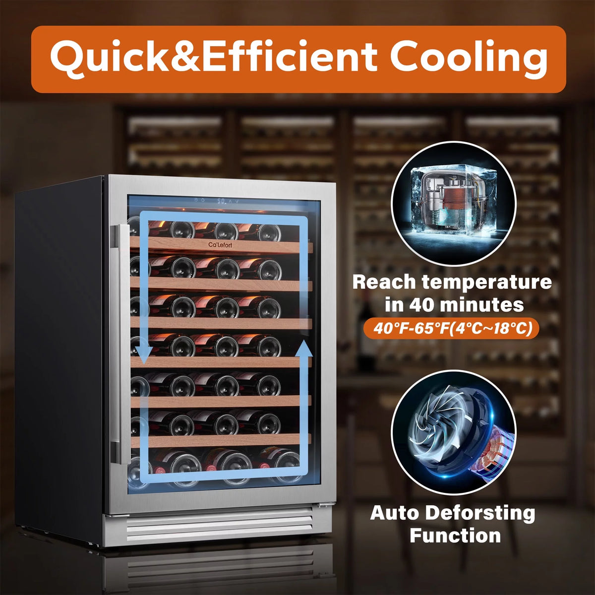 24 inch 54 Bottle Dual Zone Wine Cooler Refrigerator with Stainless Steel frame T777