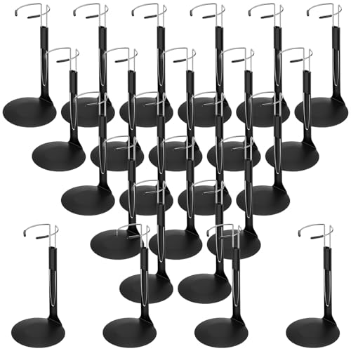 24 Pcs Adjustable Doll Stands with Expandable Waist Wire (White, Silver) Y5794