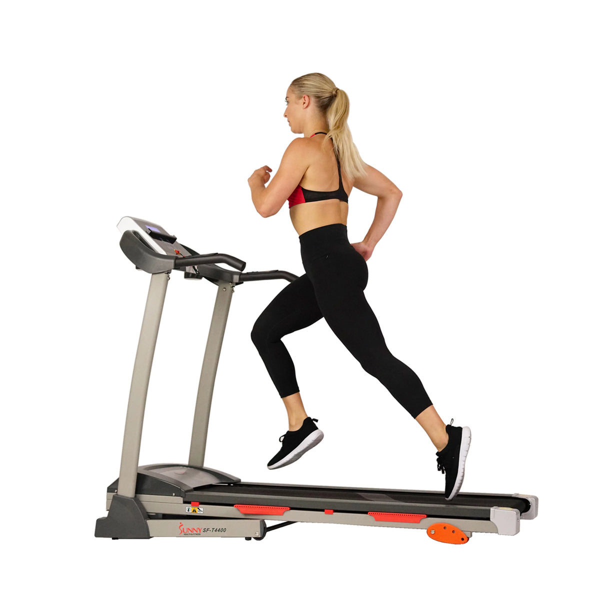Manual Incline Folding Treadmill with Pulse Sensors LCD Monitor W69063