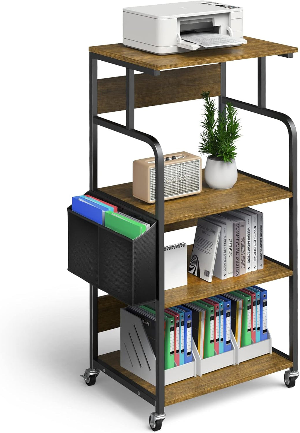 4 Tier Mobile Printer Stand with Storage Bag A3789