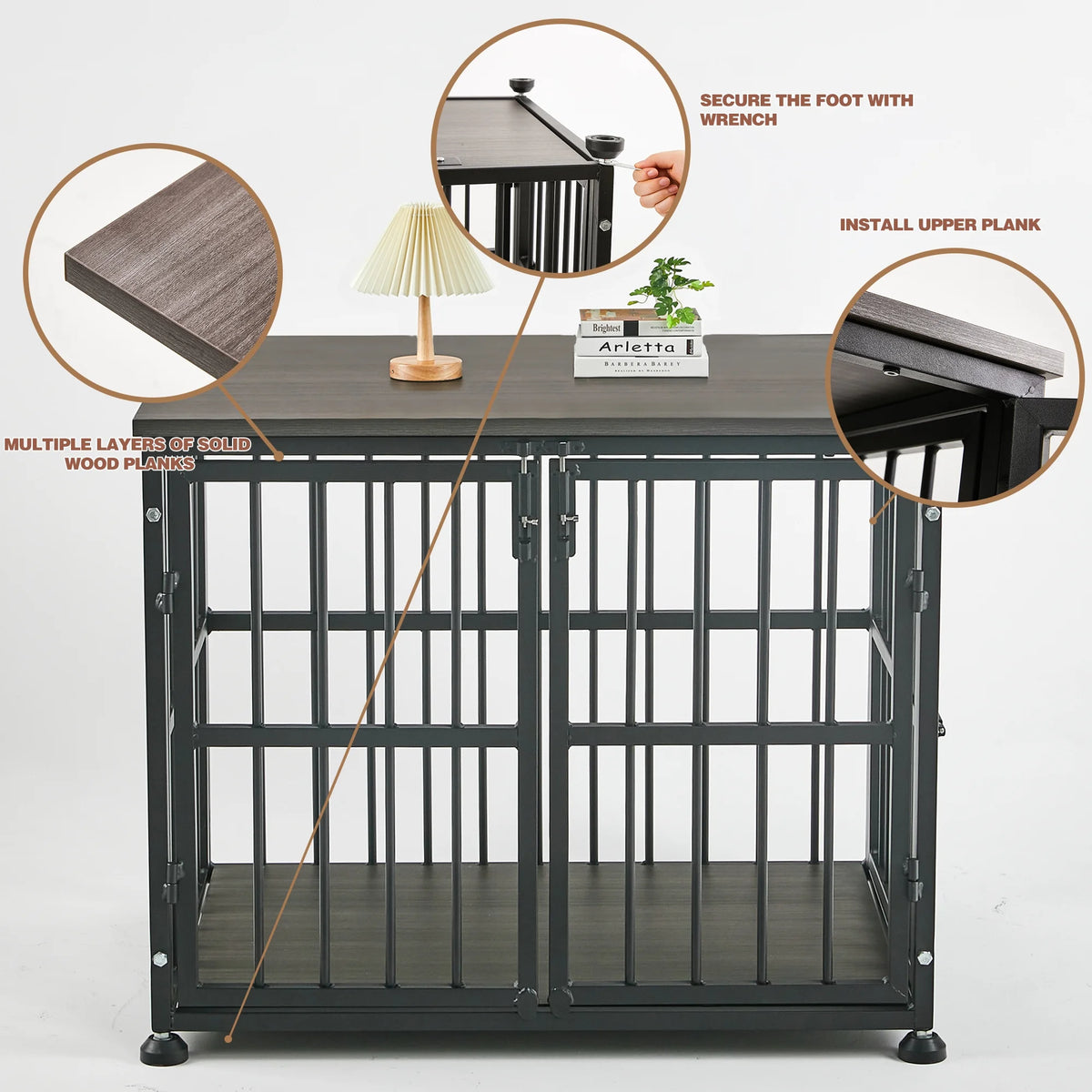 48Inch Heavy Duty Wooden Dog Crate G326