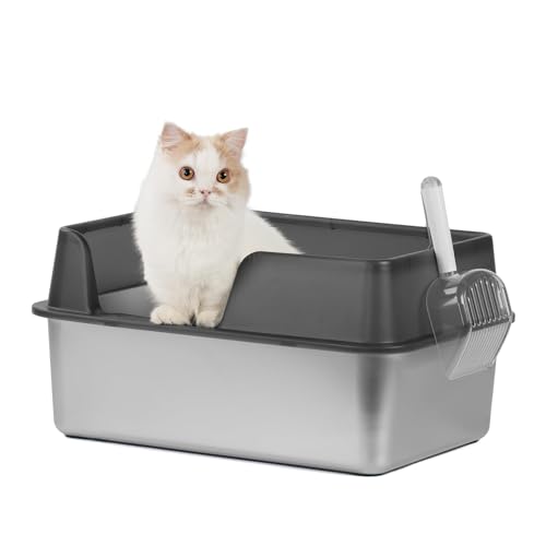 Stainless Steel Large Cat Litter Box with Scoop Y50865