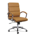 Mid-Back Slim Profile Chair Camel Soft Leather Chrome B294367