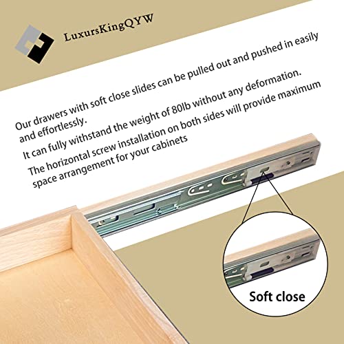 Soft Close Cabinet Drawer Pull Out Tray Wooden Shelf 12 W×21 D×3 H X5688