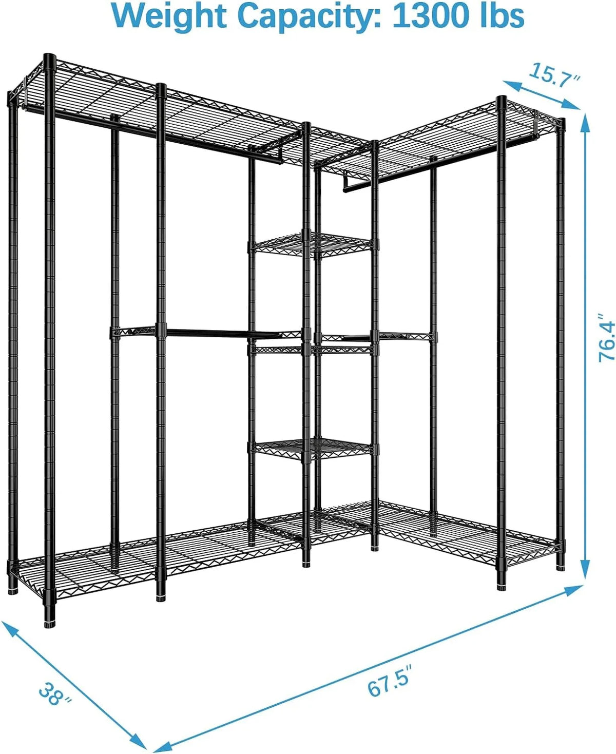 Black Freestanding Metal Clothes Rack N241