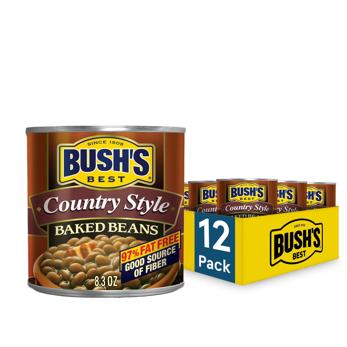 Baked Beans, Country Style With Bacon And Brown Sugar, 8.3 Oz (Pack Of 12) Y49526