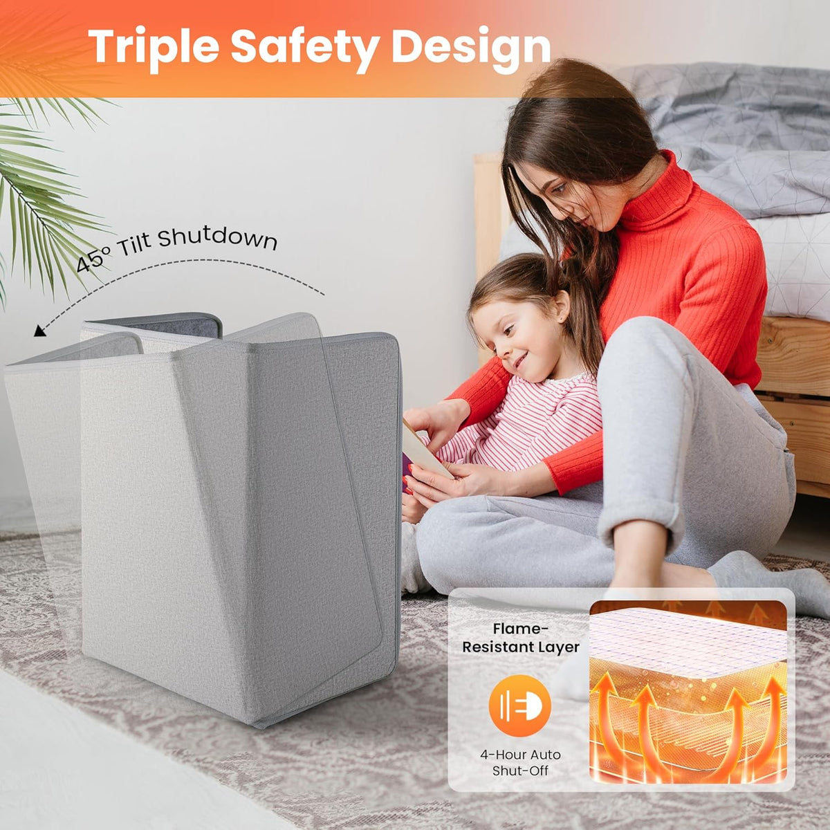 3 in 1 Space Heater with Heated Floor Mat & Side Table W765