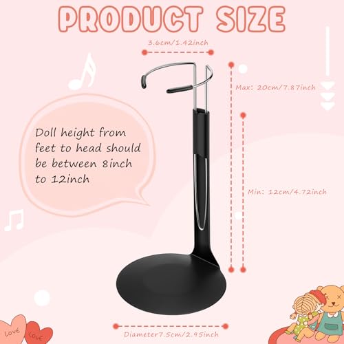 24 Pcs Adjustable Doll Stands with Expandable Waist Wire (White, Silver) Y5794