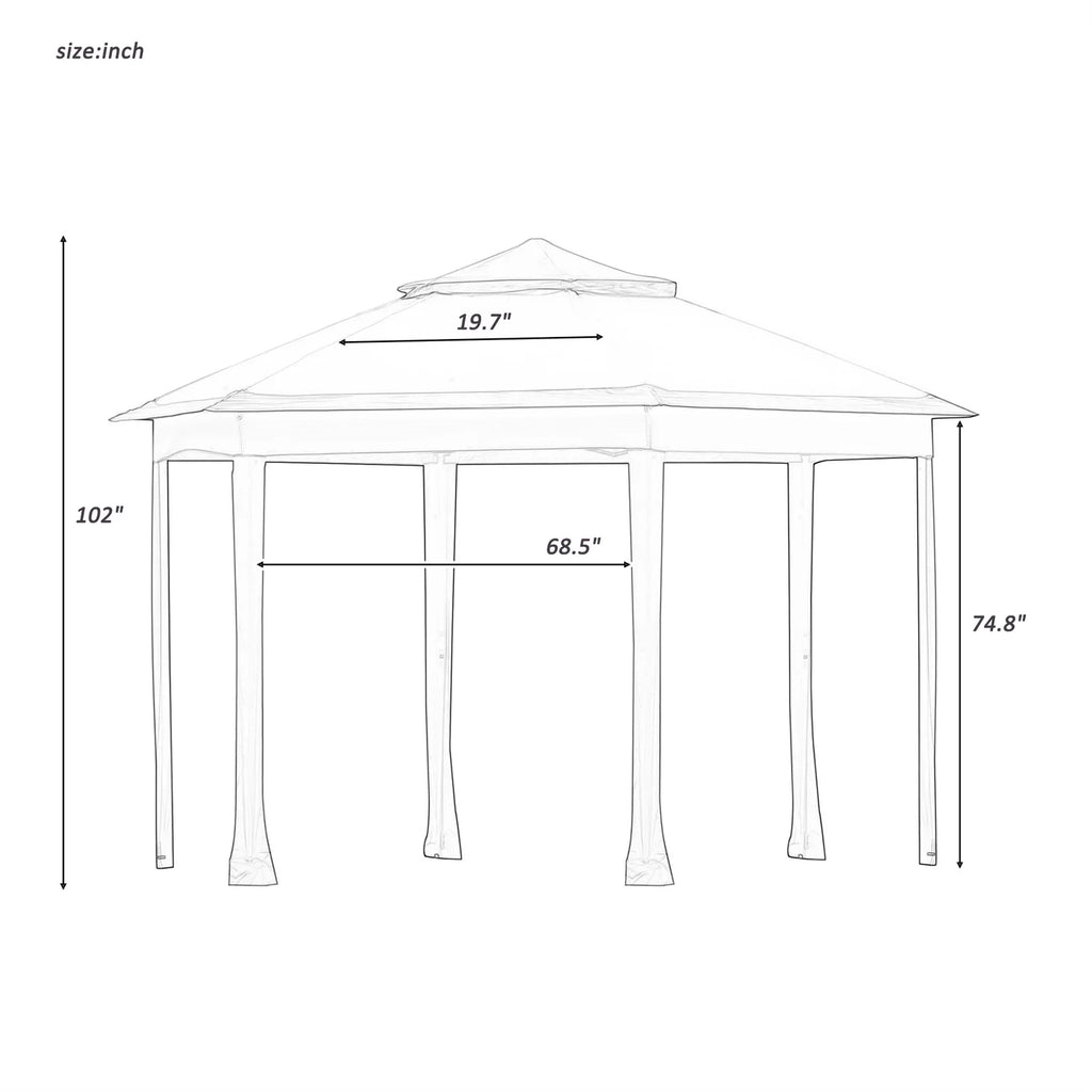 13x13FT Outdoor Gazebo with Mosquito Netting Sidewalls U42683
