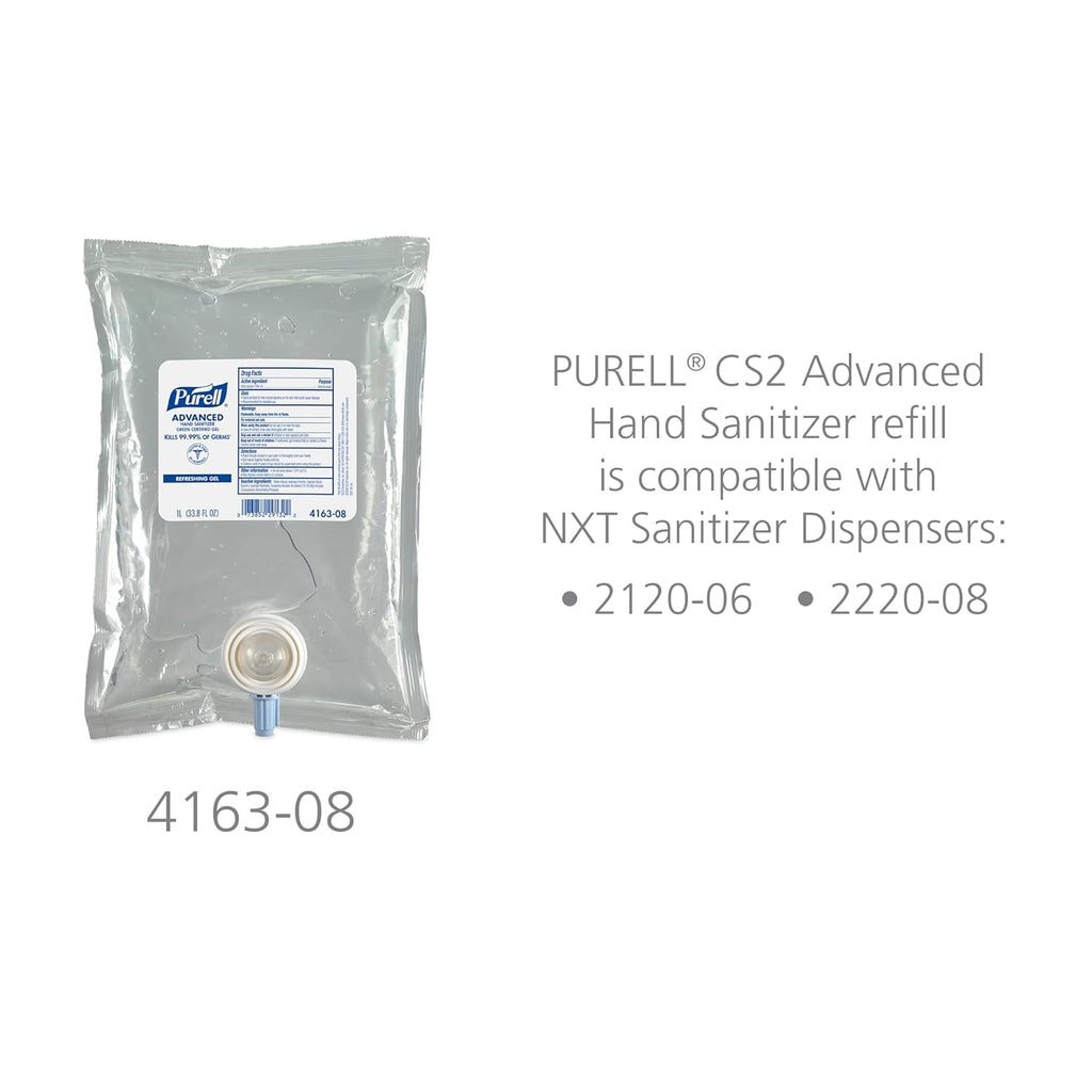 Fragrance Free Hand Sanitizer Gel, 1000 mL Refill, Pack of 8 J33905