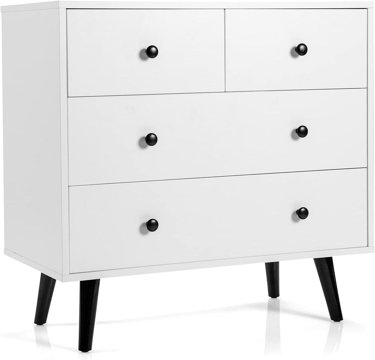 4 Drawer White Wooden Chest Dresser R552