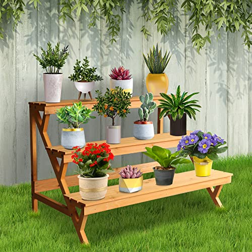 3 Tier Wood Plant Stand F786926