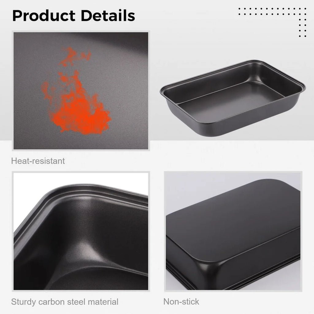 3 PCS Non-Stick Carbon Steel Baking Trays Set W1680